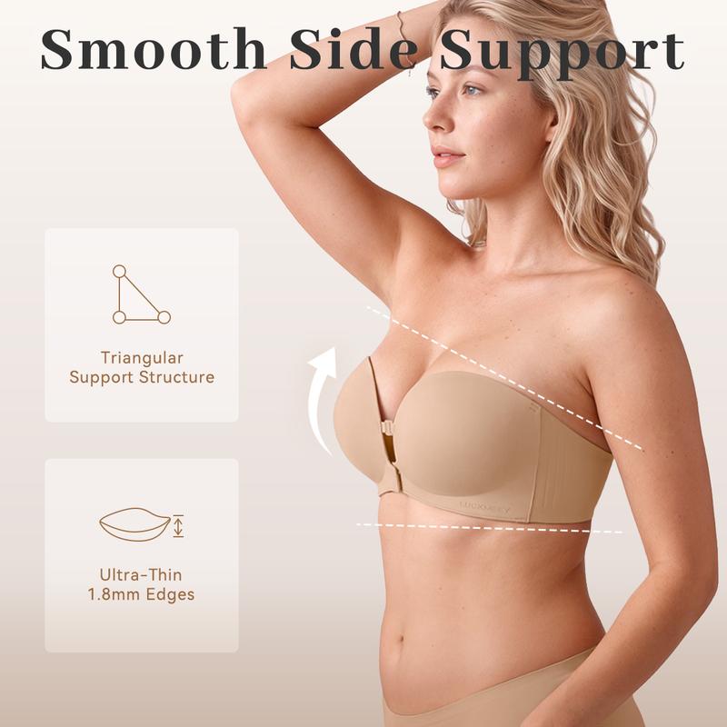 Eclat intimates ™ Strapless front closure bra push up lift bra
