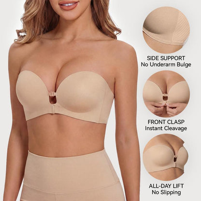 Eclat Intimates™ Strapless Front-Closure Push-Up Bra, Lift & Support, Padded