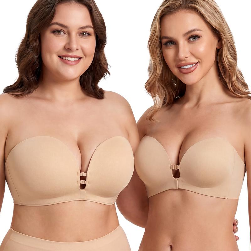 Eclat Intimates™ Strapless Front-Closure Push-Up Bra, Lift & Support, Padded