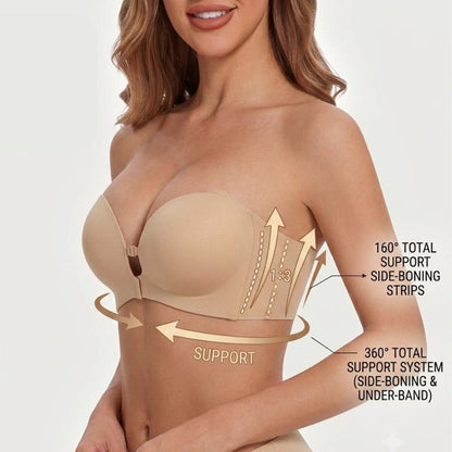 Eclat Intimates™ Strapless Front-Closure Push-Up Bra, Lift & Support, Padded