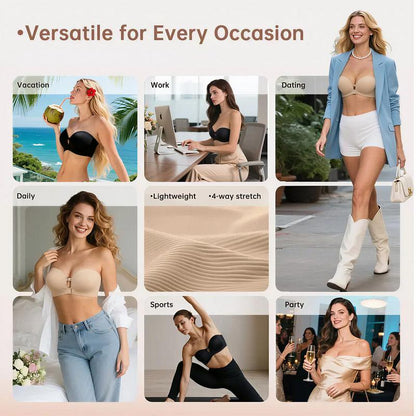 Eclat Intimates™ Strapless Front-Closure Push-Up Bra, Lift & Support, Padded